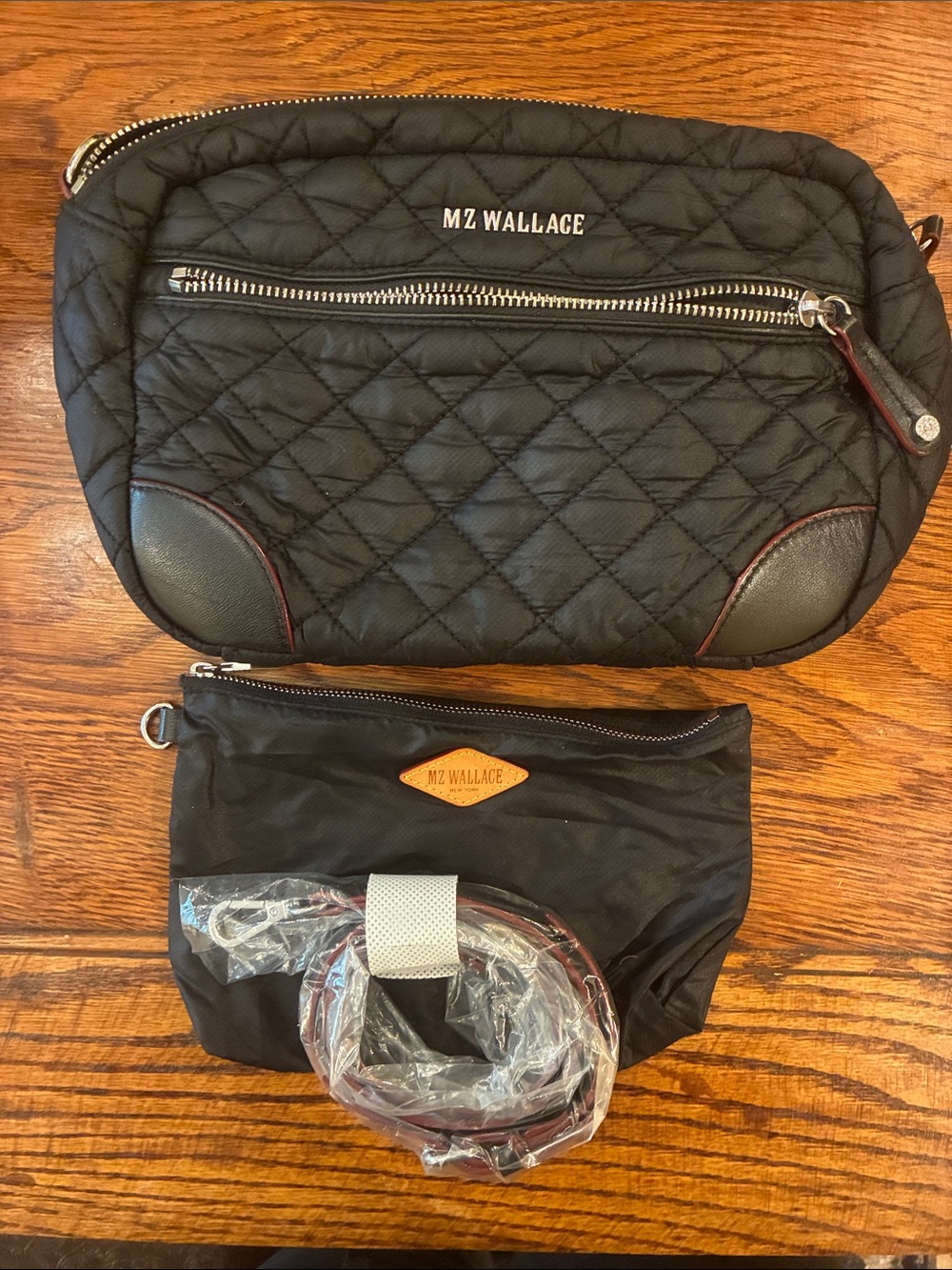 MZ Wallace Black Quilted Crossbody with Red Trim - Picture 4 of 4